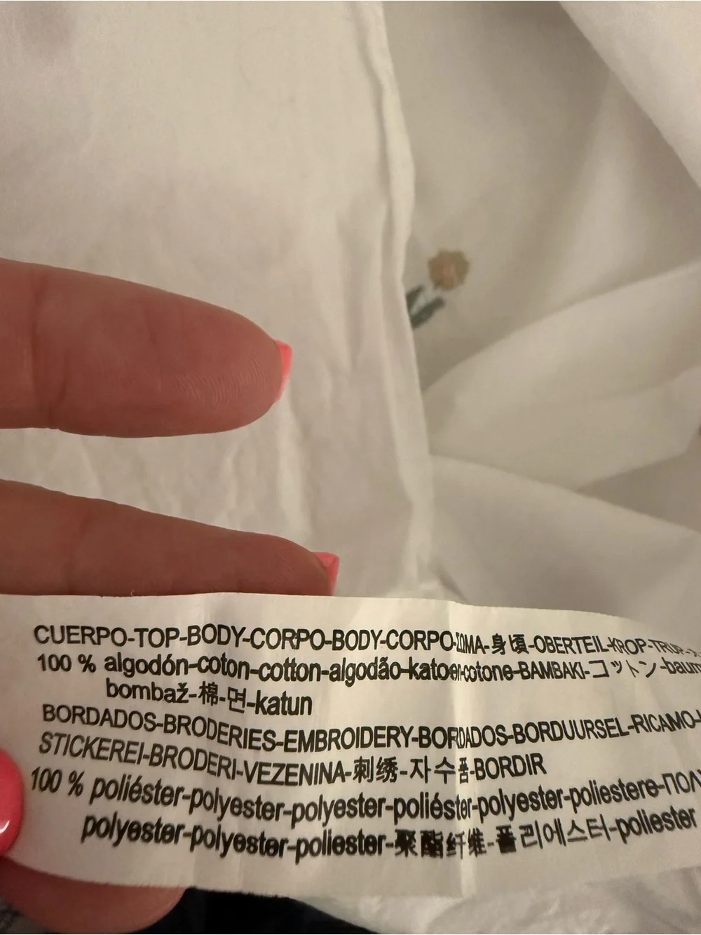 Zara White Off-Shoulder Floral Embroidered Blouse